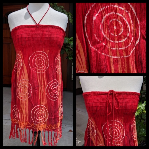 *5 For $25* Fringy Tie-Dyed Dress - Picture 1 of 5